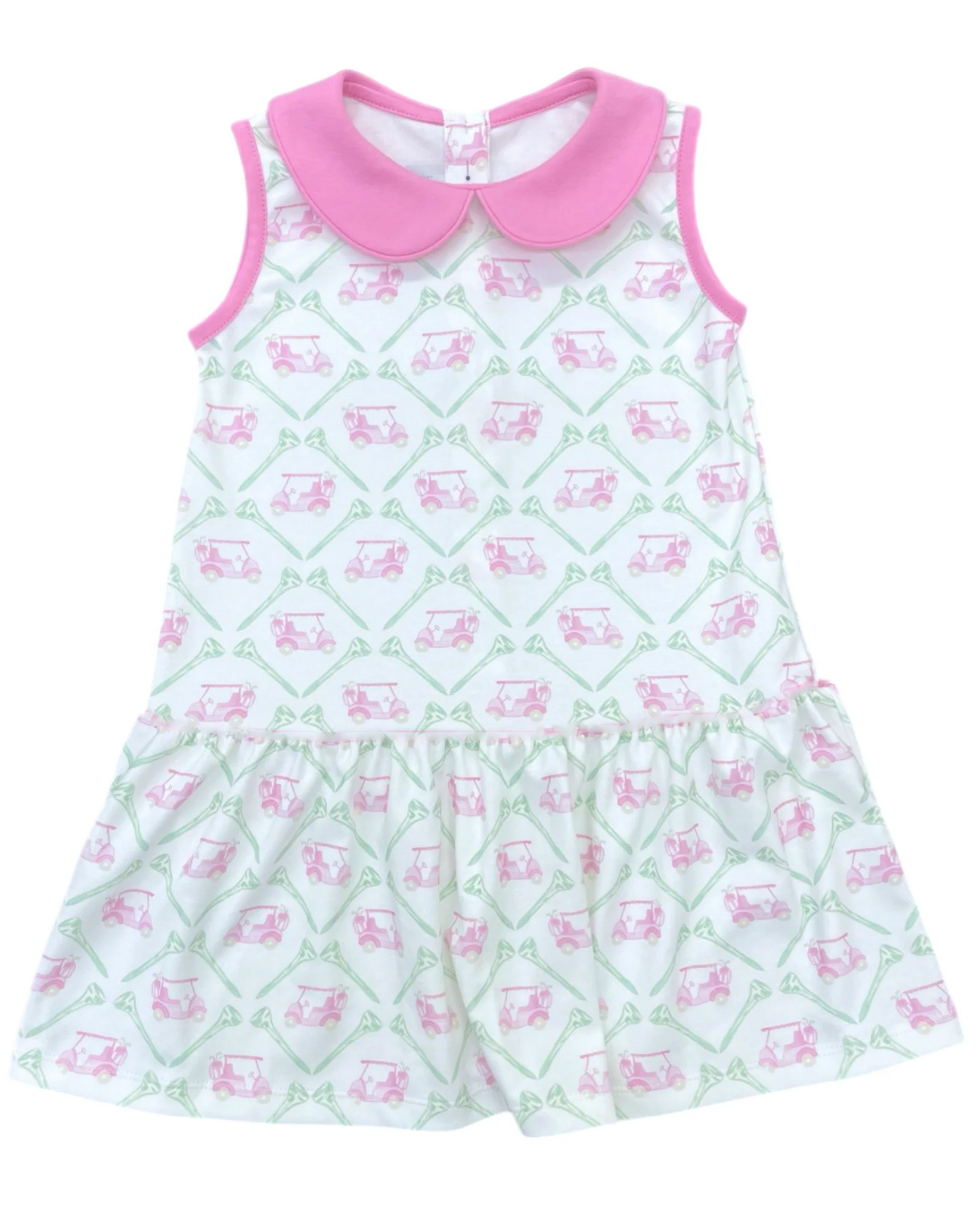 preorder GSD2467 pink golf car sleeveless girls dress