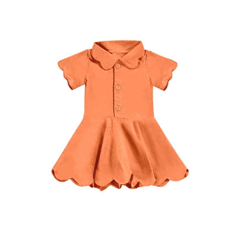 preorder GSD2473 yoga orange short sleeve with shorts girls dress