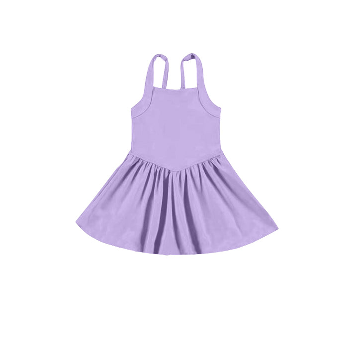 preorder GSD2559 yoga purple girls dress with shorts