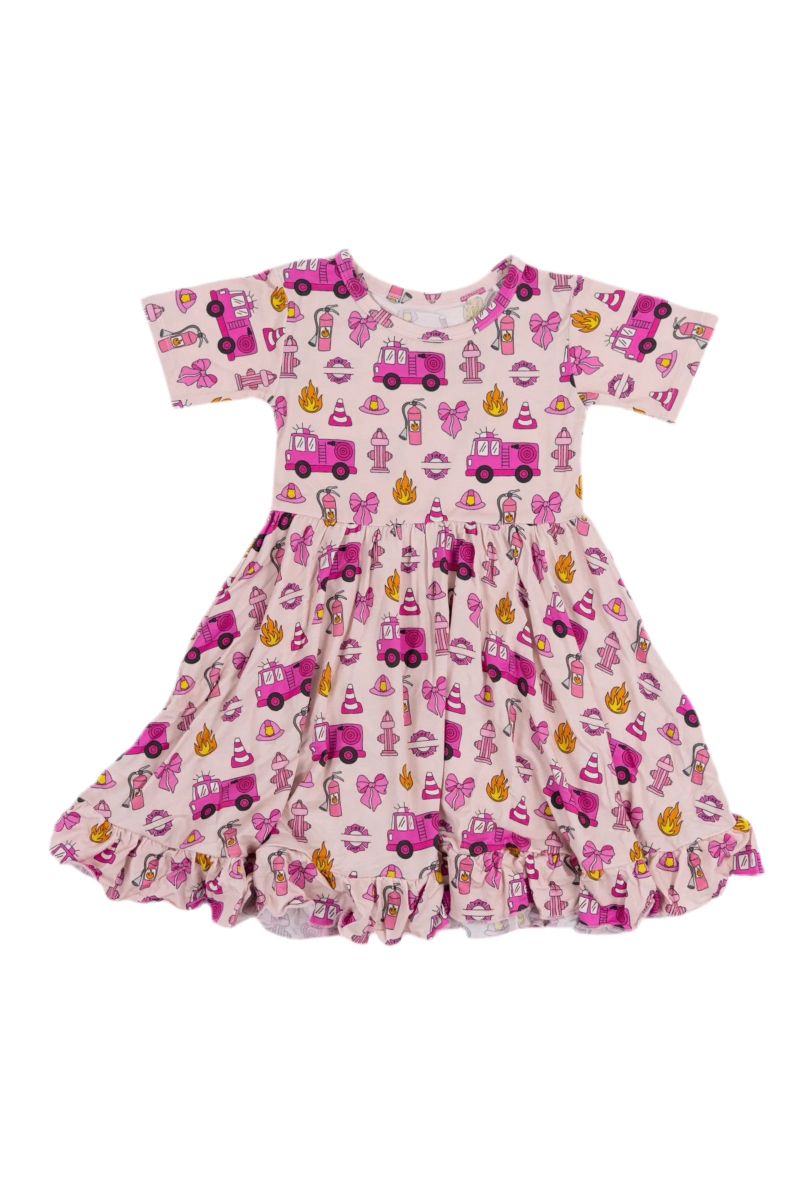 open lace back dress Girls Soft Cotton Jersey Flutter Tank Dress | Hot Pink