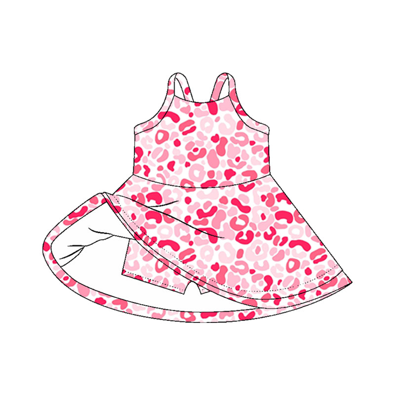 preorder GSD2647 yoga pink/hot pink leopard girls dress shorts