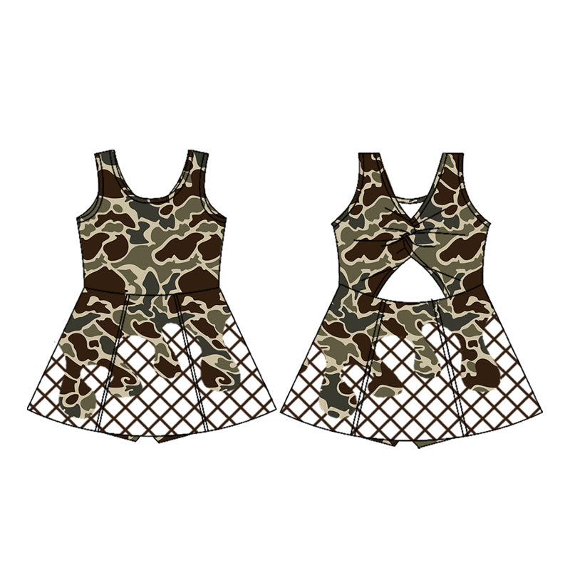 preorder GSD2821 yoga hunting camo skorts girls dress
