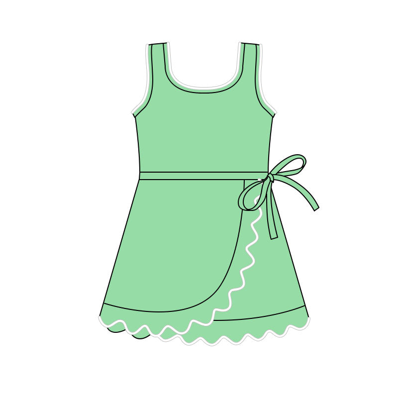 preorder GSD3033 Yoga Light Green Sleeveless Girls Dress
