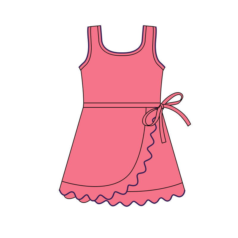 preorder GSD3035 Yoga Watermelon Red Sleeveless Girls Dress