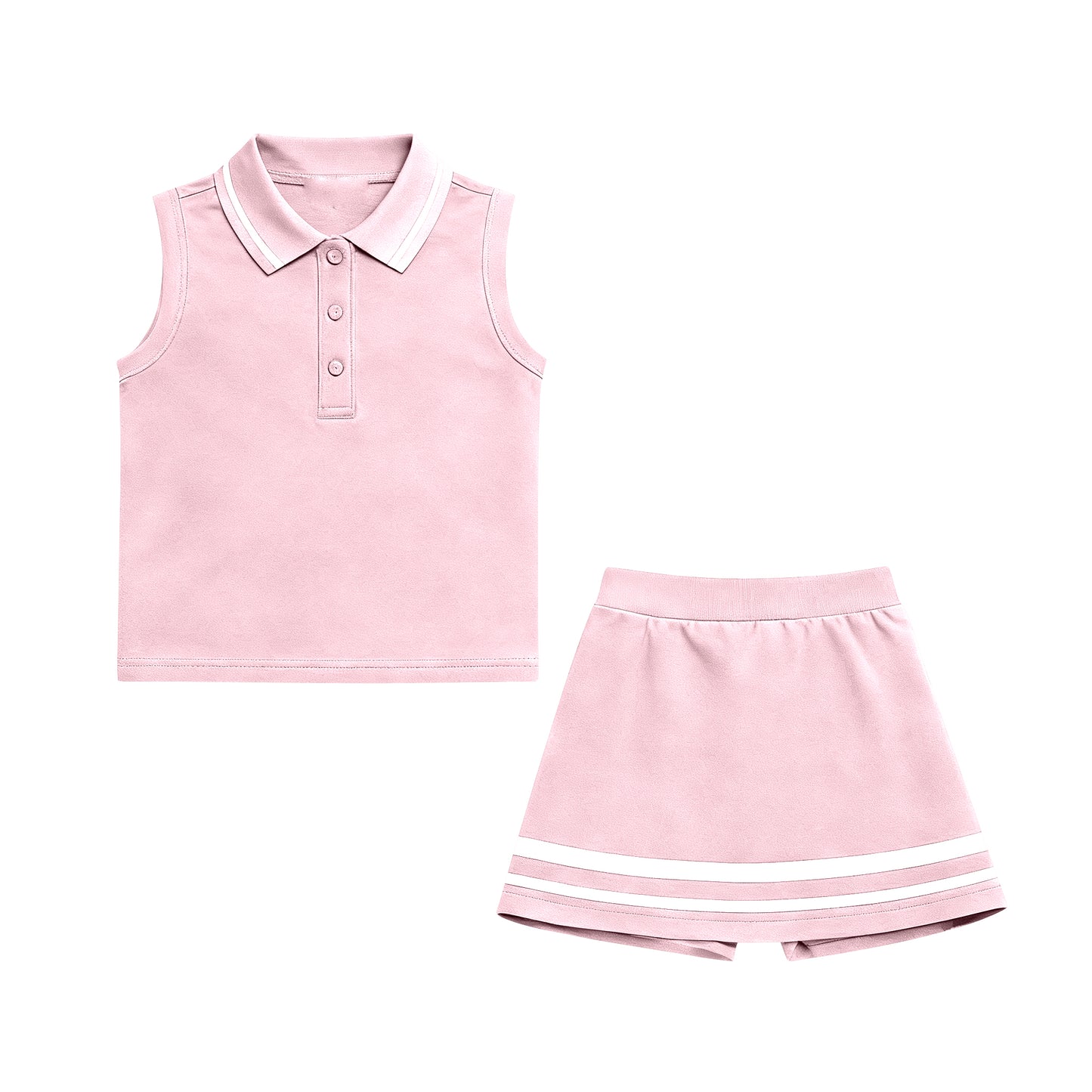 preorder GSD3108 Yoga Light Pink Sleeveless Skorts Skirts Girls Set