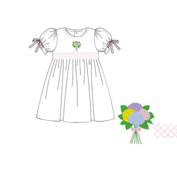 preorder GSD3125 Flowers Short Sleeve Girls Dress
