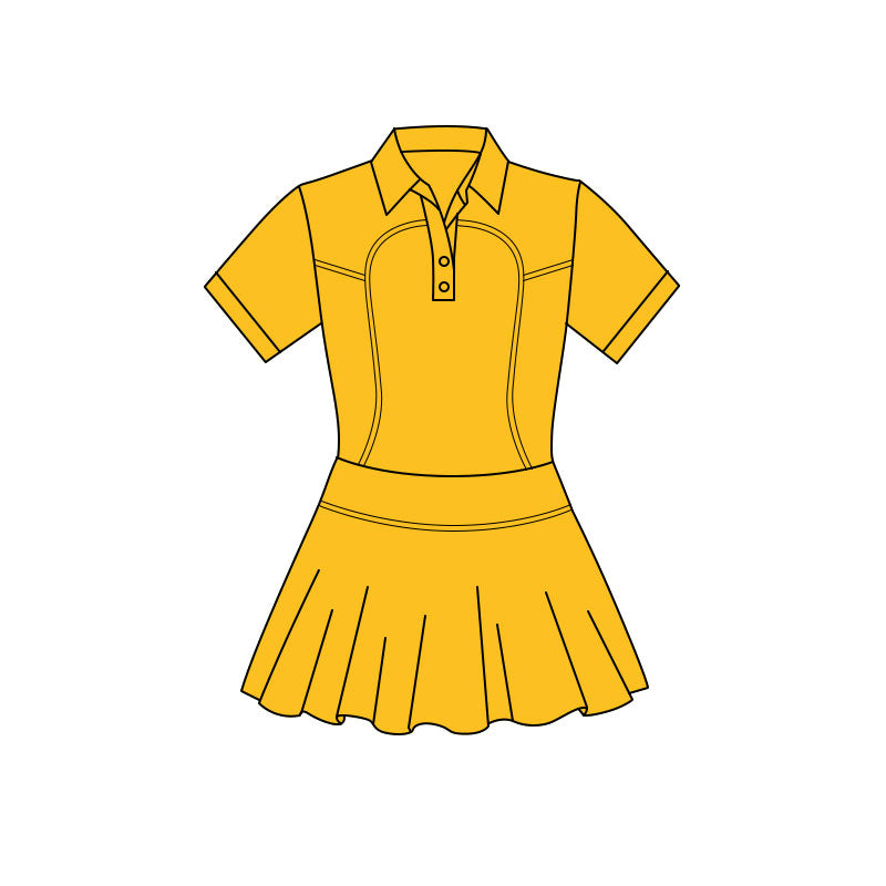 preorder GSD3162 Yoga Yellow Short Sleeve Girls Dress