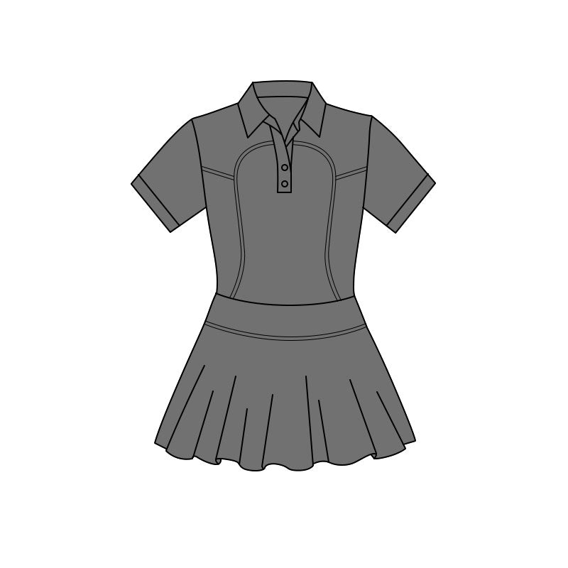 preorder GSD3166 Yoga Grey Short Sleeve Girls Dress