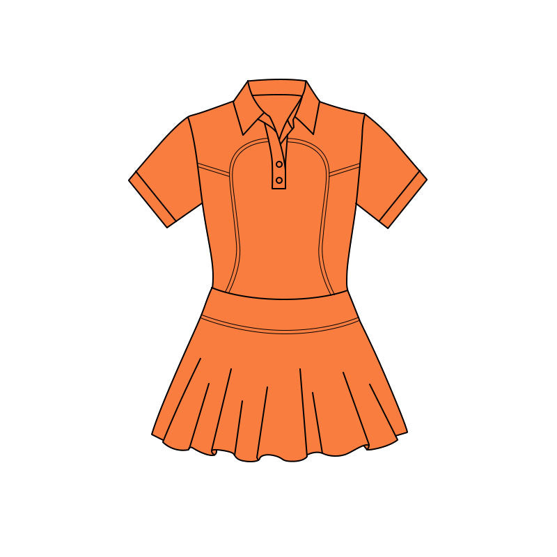 preorder GSD3168 Yoga Orange Short Sleeve Girls Dress
