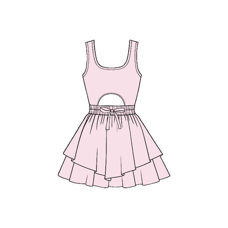 preorder GSD3184 Yoga Light Pink Sleeveless Skorts Girls Dress