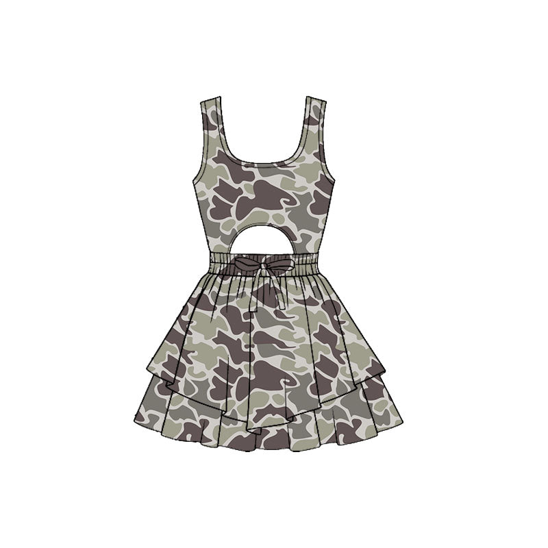 preorder GSD3191 Yoga Hunting Camo Sleeveless Skorts Girls Dress