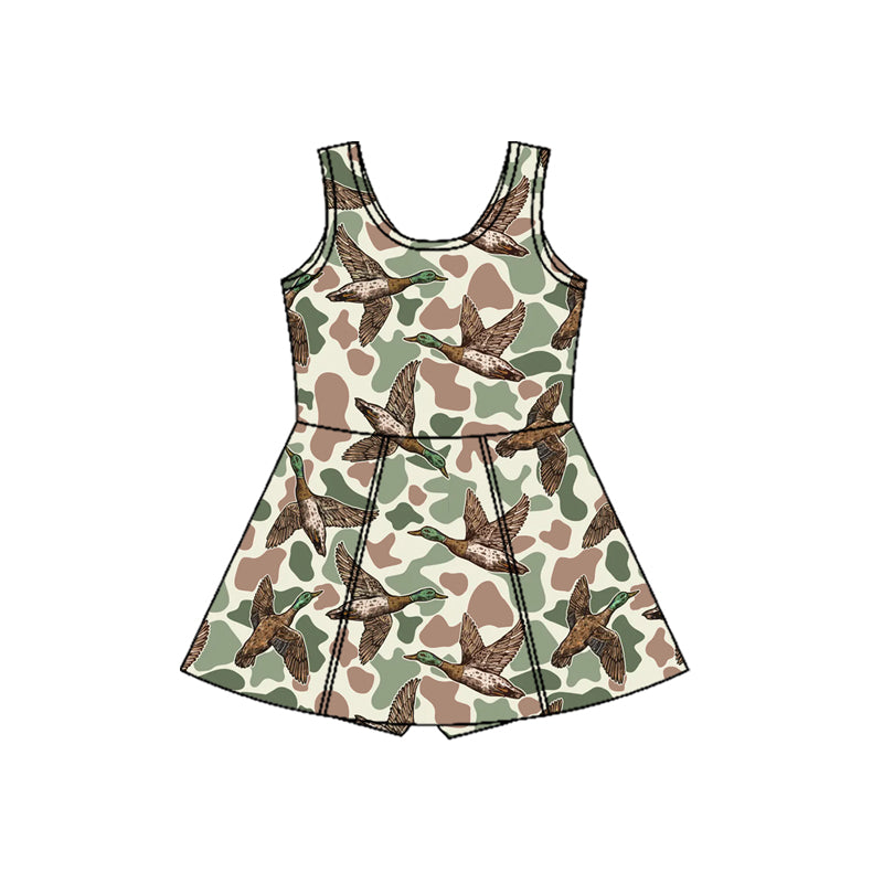 preorder GSD3232 Yoga Hunting Camo Mallard Duck Sleeveless Skorts Girls Dress