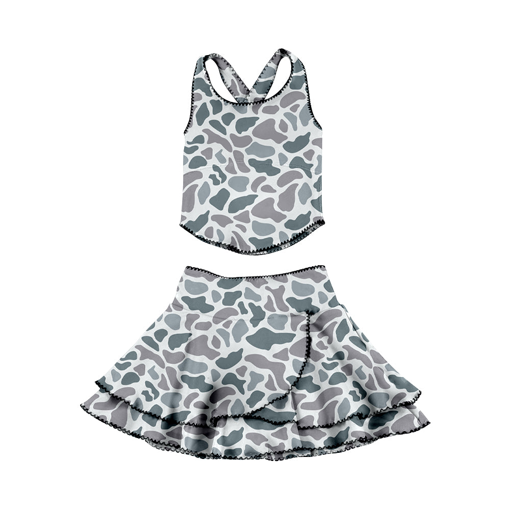 preorder GSD3354 Yoga Hunting Camo Sleeveless Skorts Girls Set