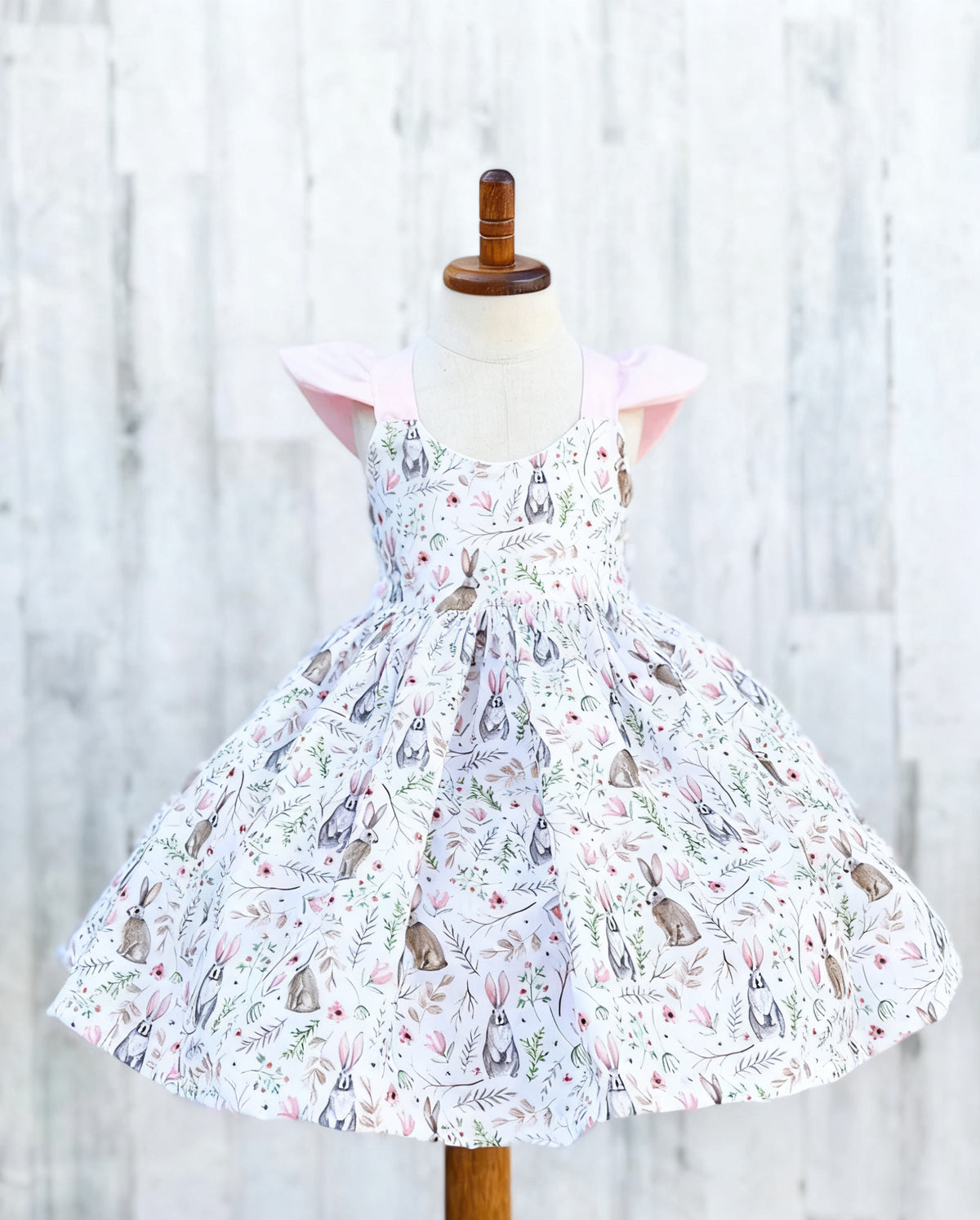 preorder GSD3363 Easter Bunny Rabbit Flutter Sleeve Girls Dress