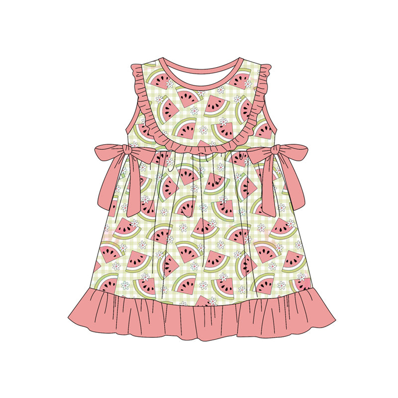 preorder GSD3547 Watermelon Flowers Pink Girls Dress
