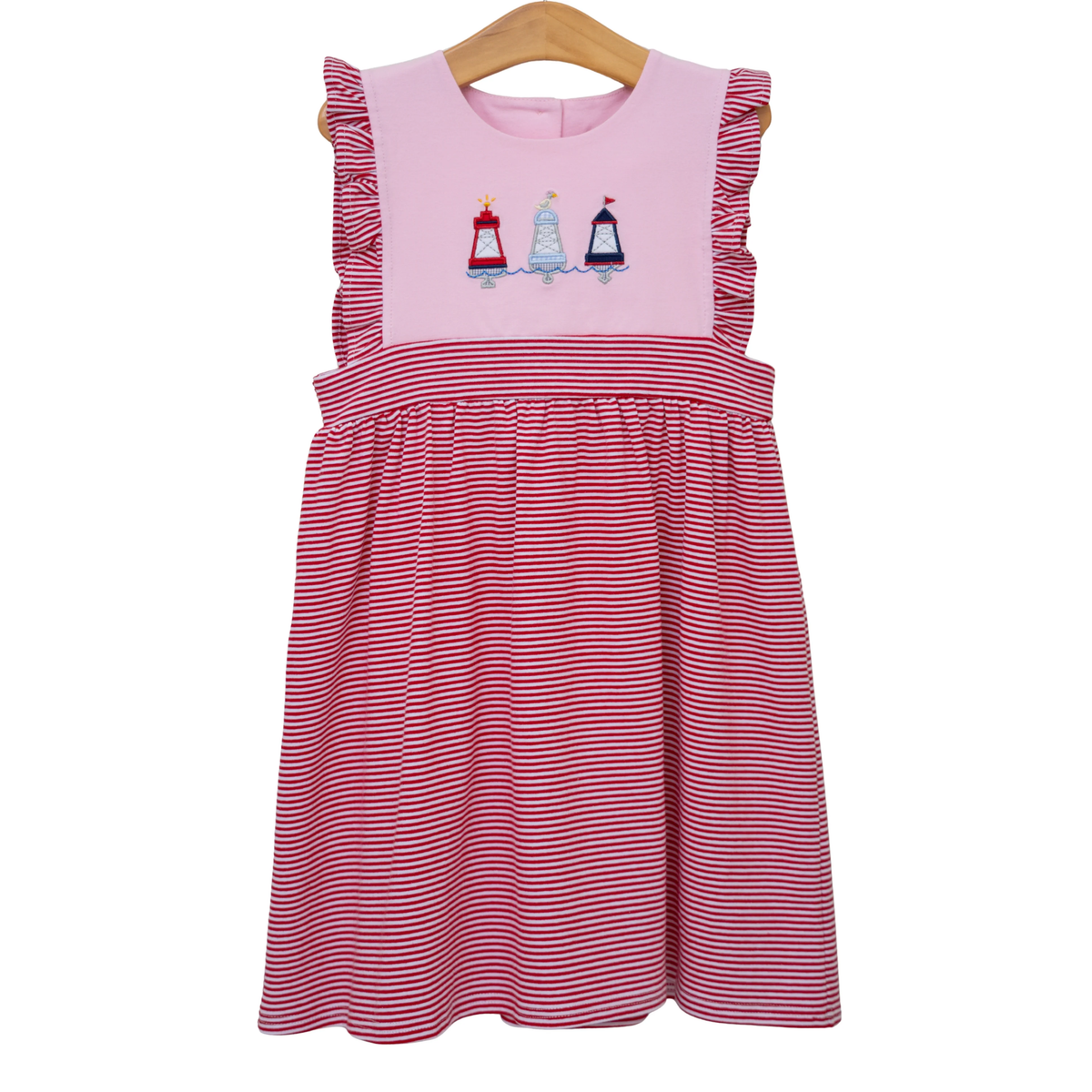 preorder GSD3599 Lighthouse Red Striped Girls Dress