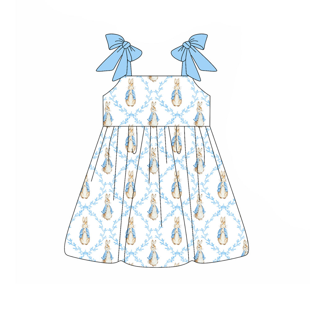 preorder GSD3601 Easter Rabbit Blue Girls Dress