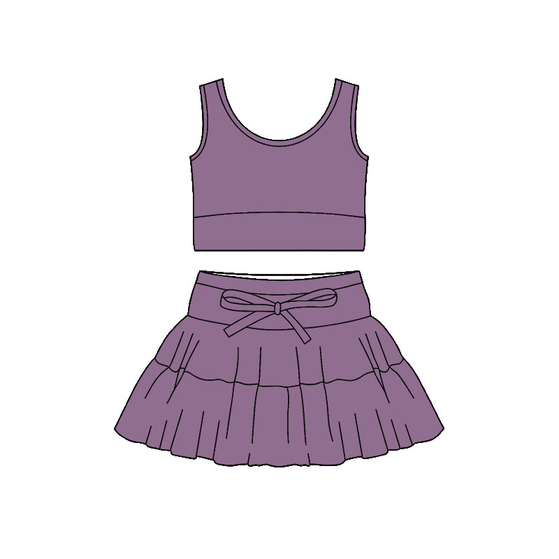 preorder GSD3622 Yoga Mauve Sleeveless Skorts Girls Set