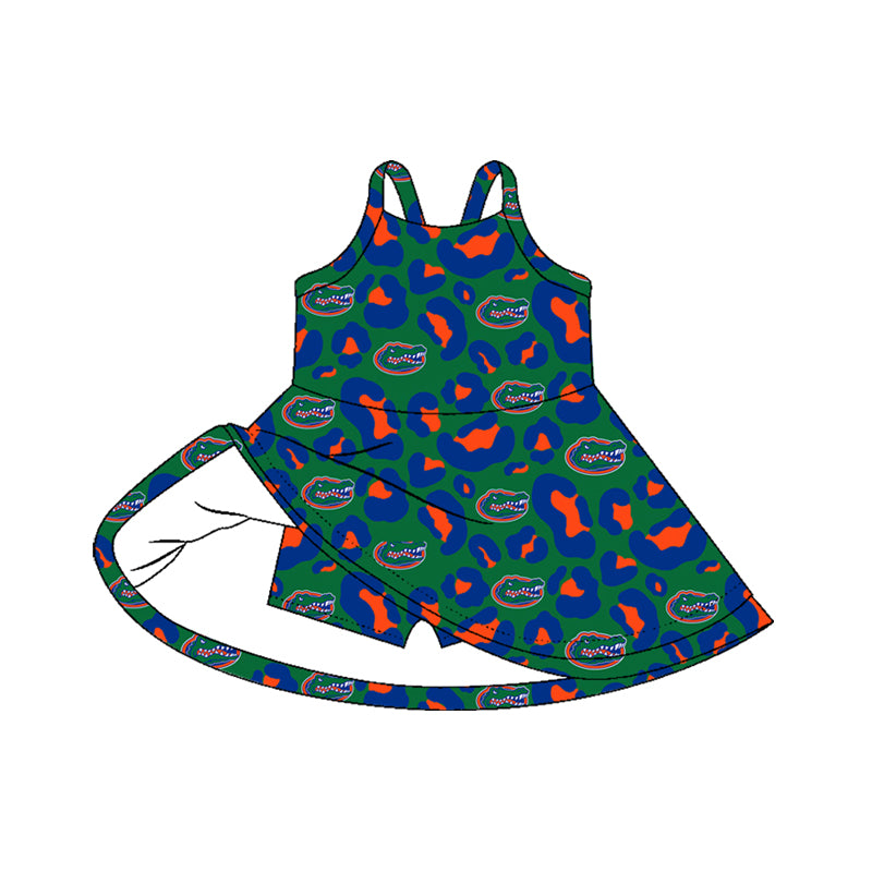 preorder GSD3631 Football Item Camo Sleeveless Skorts Girls Dress