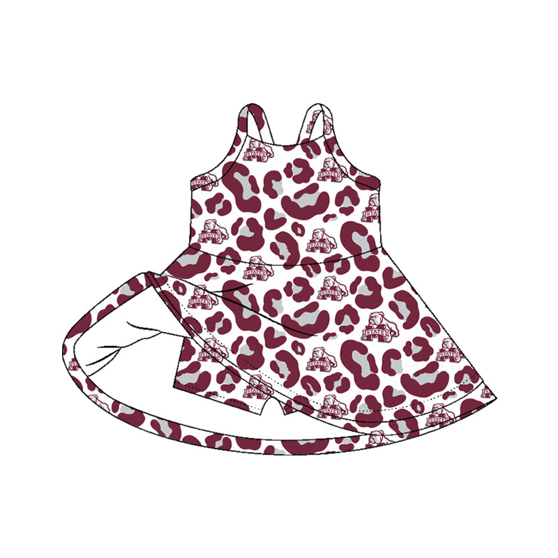 preorder GSD3638 Football Item Camo Sleeveless Skorts Girls Dress