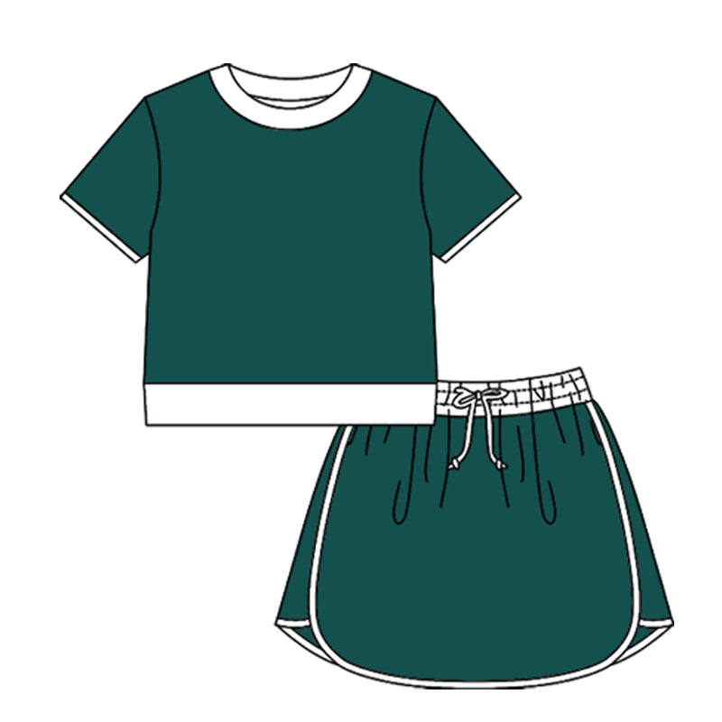preorder GSSO3673 Yoga Green Short Sleeve Skorts Girls Set