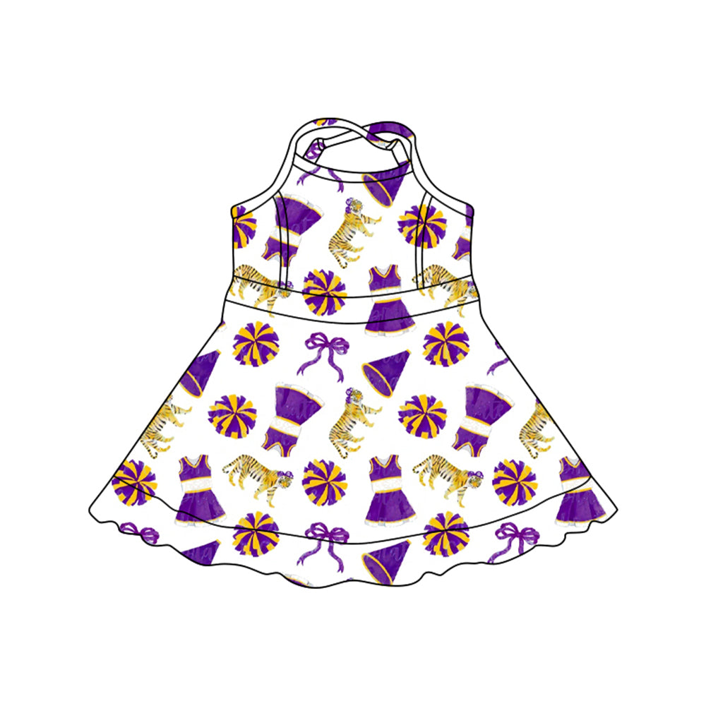 preorder GSD3701 Yoga Football Item Tiger Purple Skorts Girls Dress