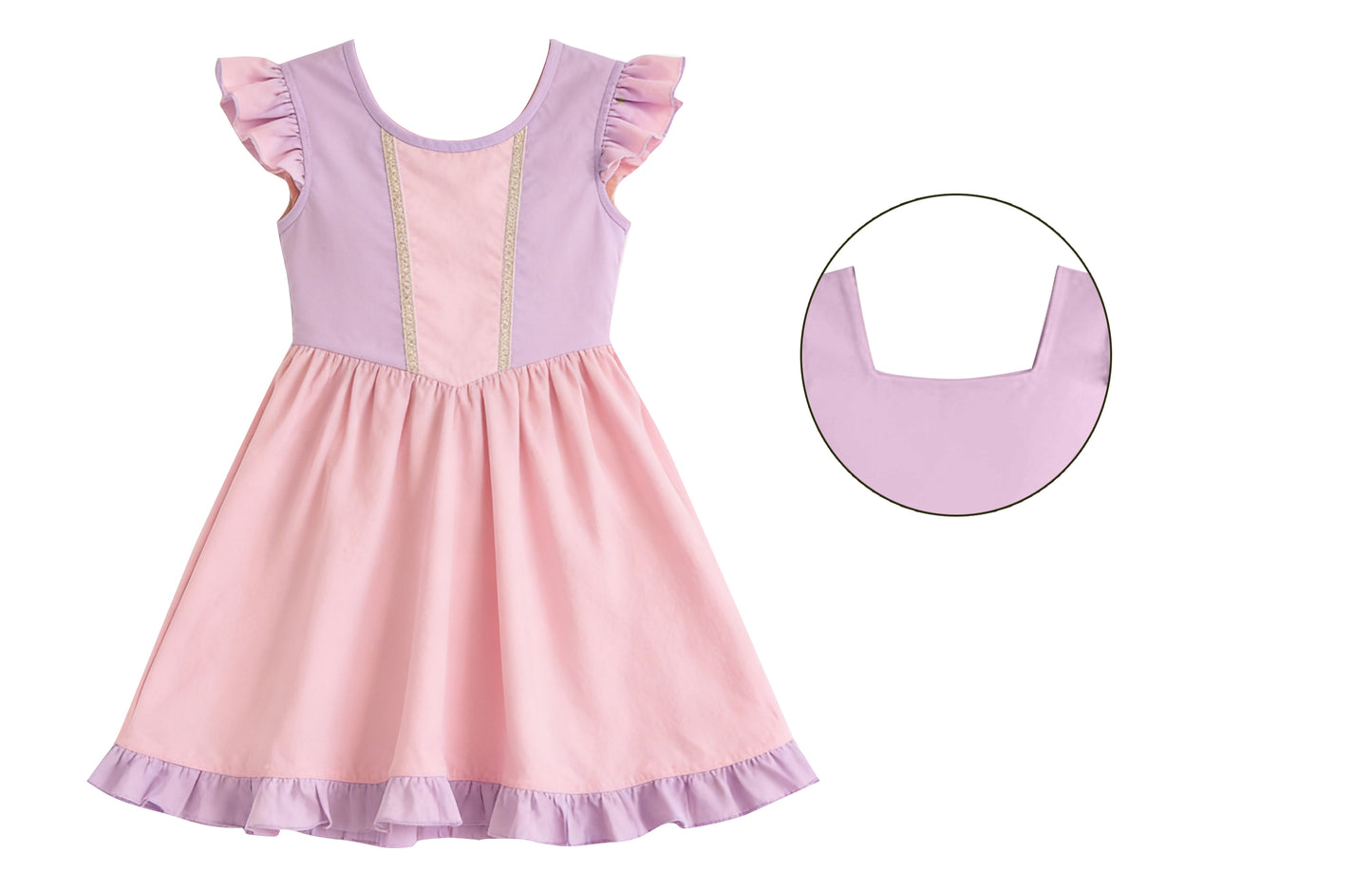 preorder GSD3711 Pink Princess Flutter Sleeve Girls Dress