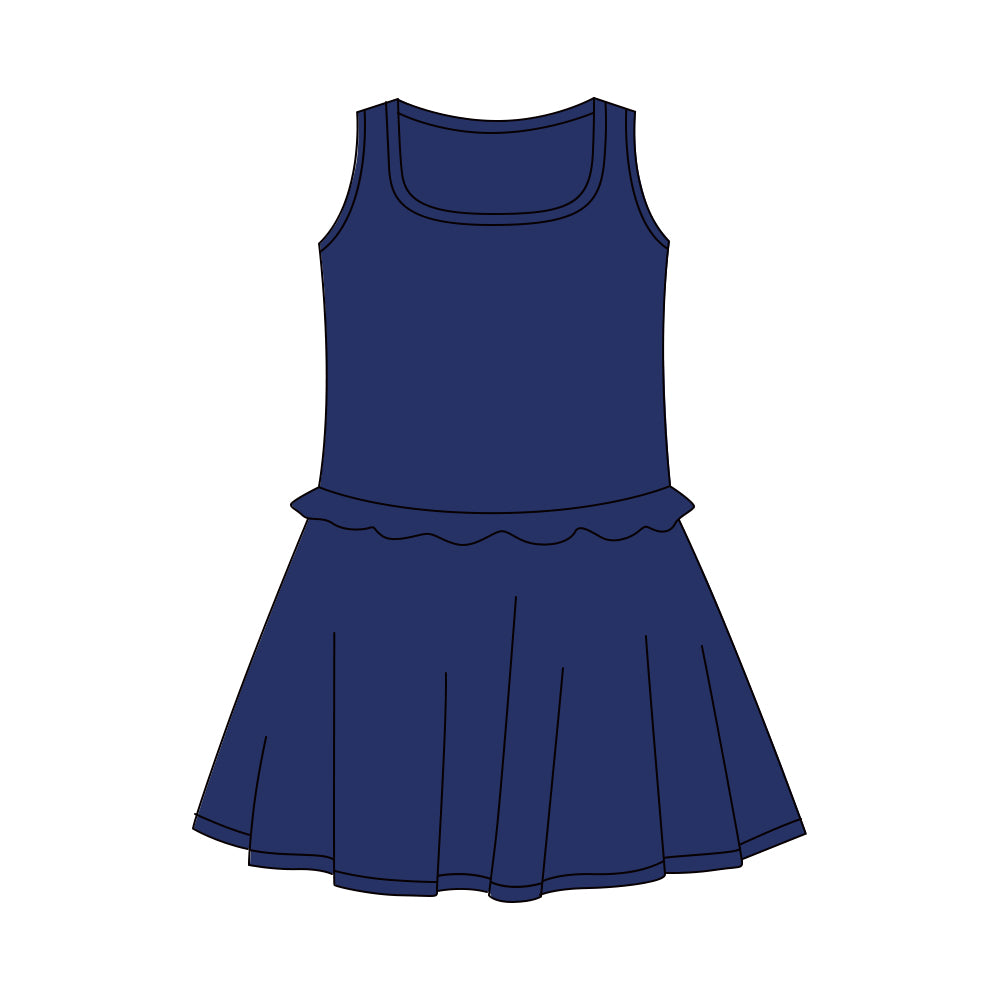 preorder GSD3733 Yoga Black Sleeveless Skorts Girls Dress