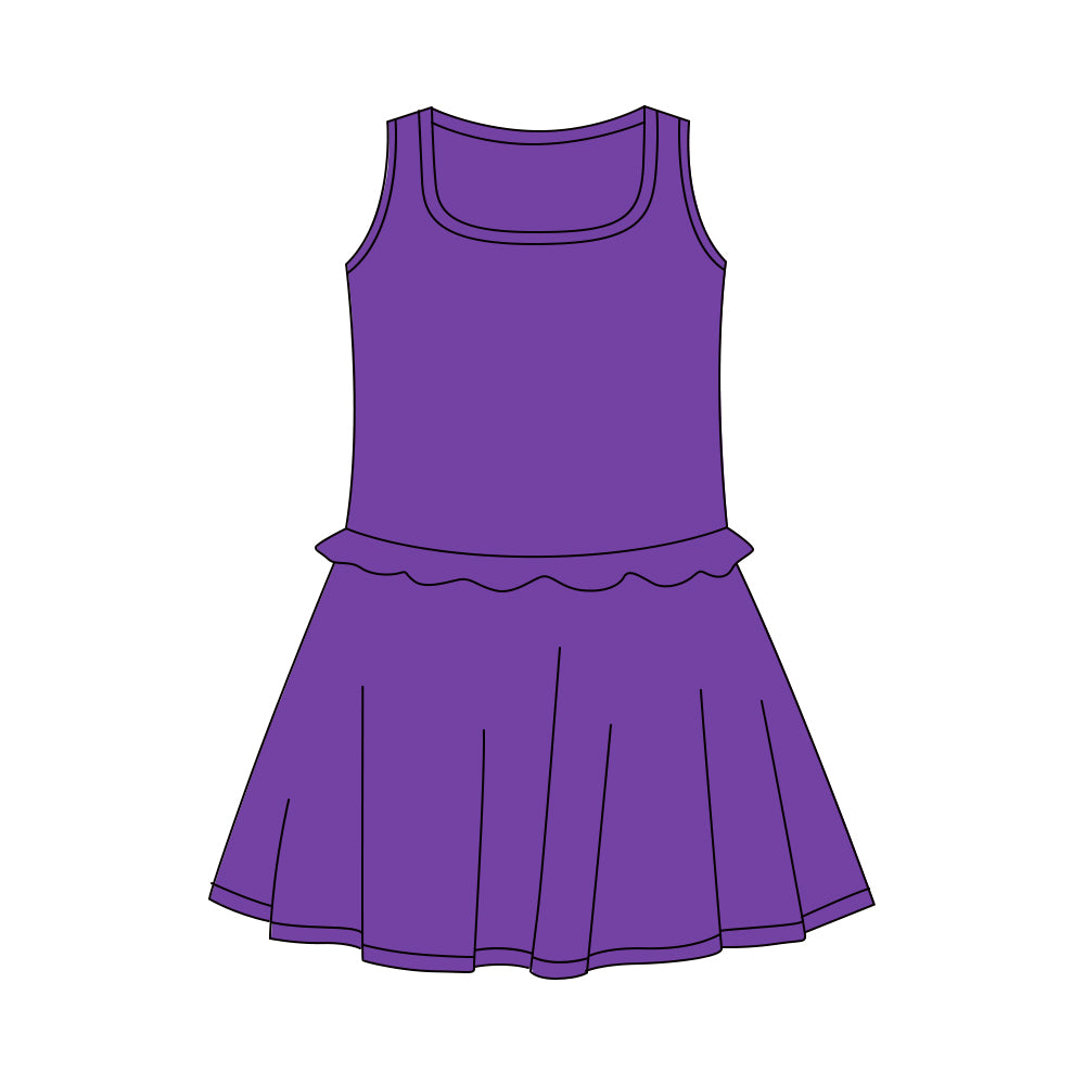 preorder GSD3736 Yoga Purple Sleeveless Skorts Girls Dress