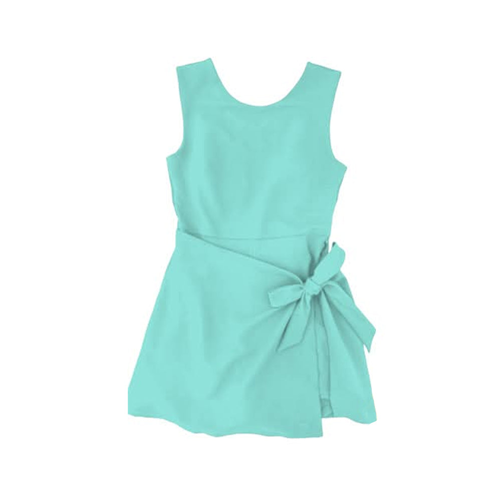 preorder GSD3816 Solid Color Mint Green Sleeveless Skorts Girls Dress