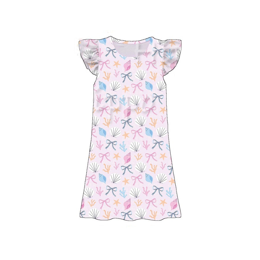 preorder GSD3901 Bows Pink Flutter Sleeve Girls Dress