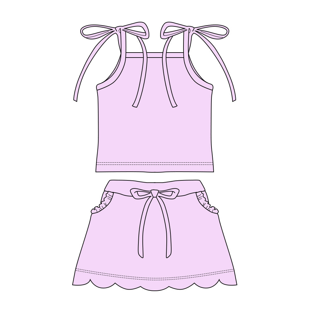 preorder GSD3907 Light Purple Skorts Girls Set