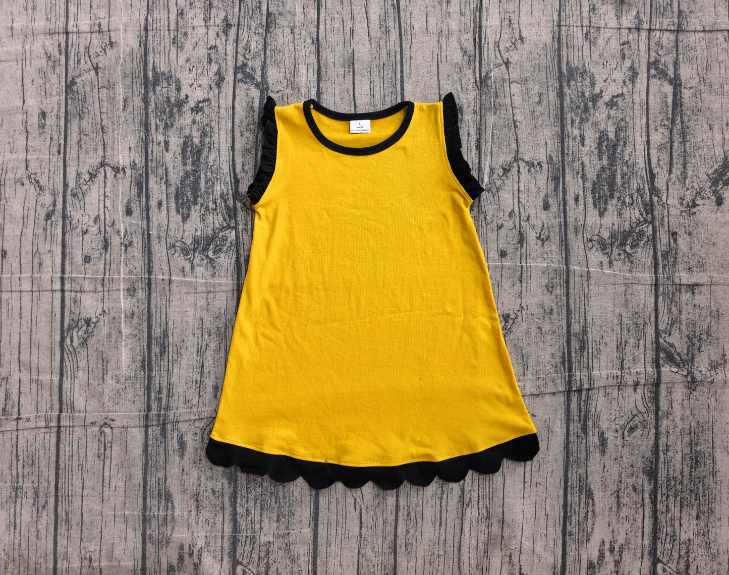 Preorder Samples GSD4098 Scallop Golden Sleeveelss Girls Dress