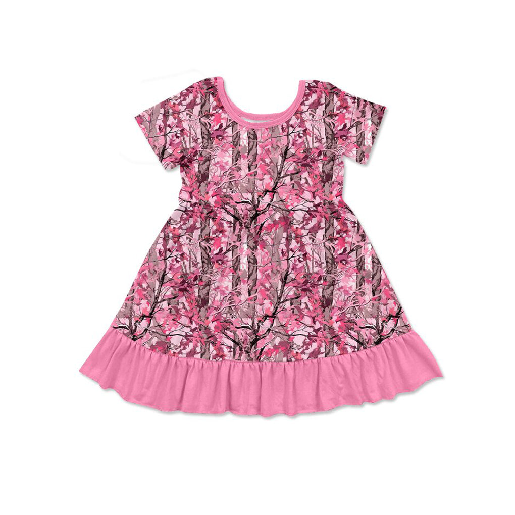 Preorder GSD4116 Hunting Camo Pink Short Sleeve Girls Dress