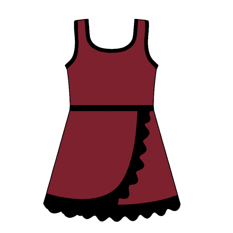 preorder GSD4135 Yoga Maroon Skorts Girls Dress