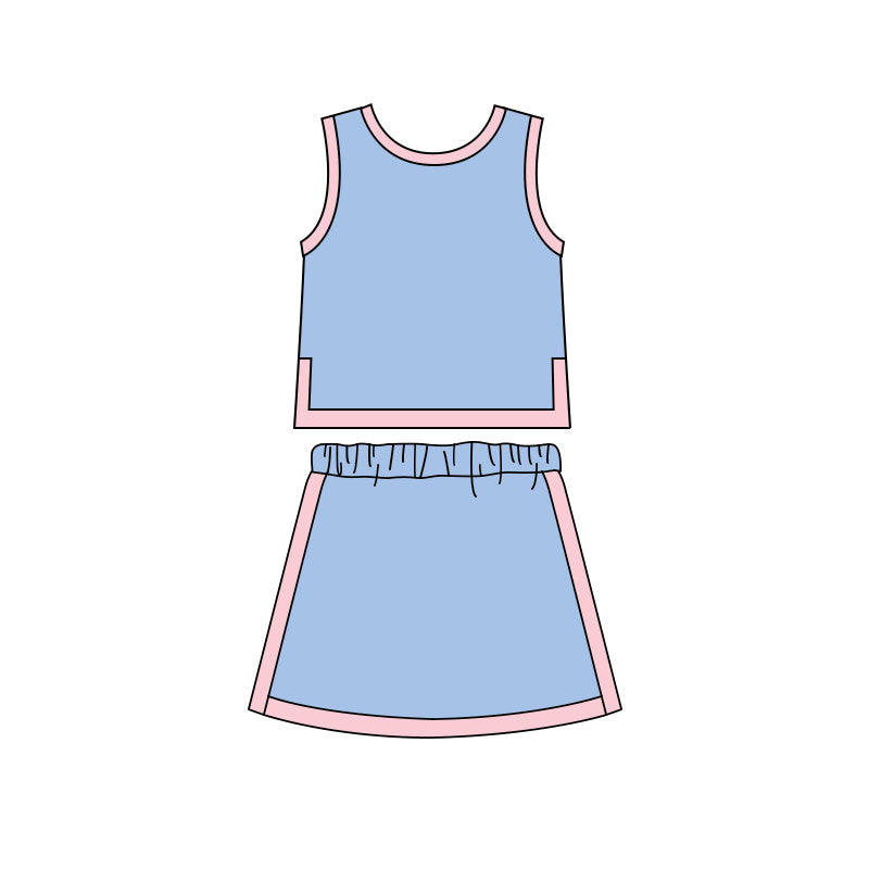 preorder GSD4185 Blue Sleeveless Skorts Girls Set