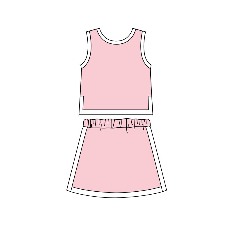 preorder GSD4186 Light Pink Sleeveless Skorts Girls Set