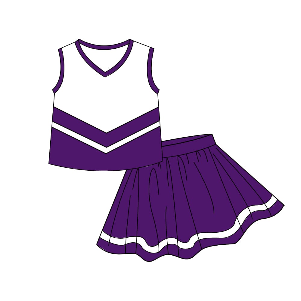 preorder GSD4192 Purple Sleeveless Skorts Girls Set