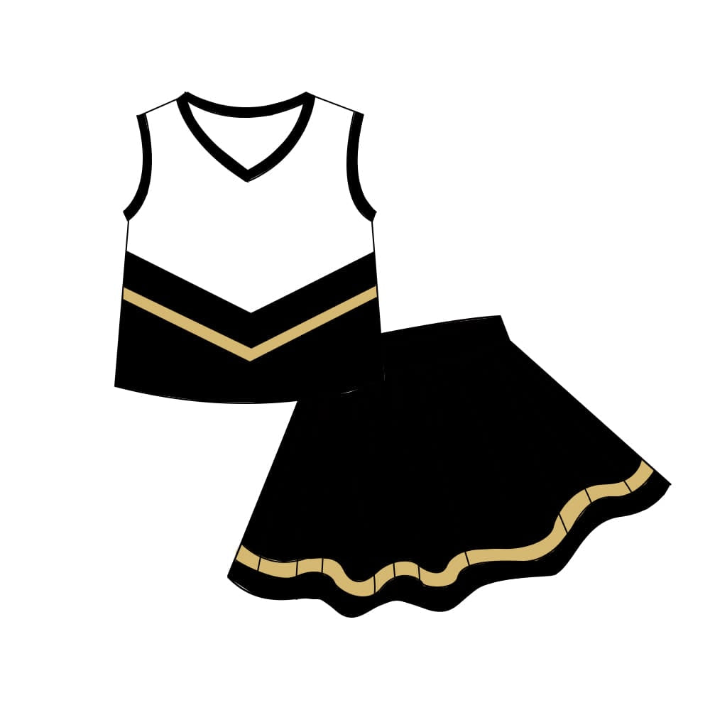 preorder GSD4201 Black Sleeveless Skorts Girls Set