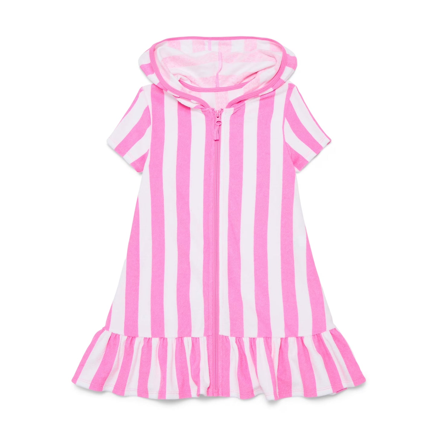 preorder GSD4206 Pink Striped Hoodie Short Sleeve Girls Coat