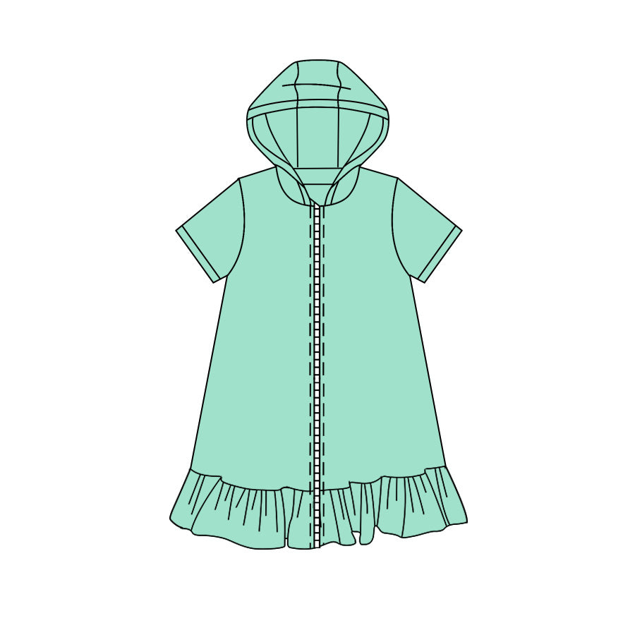 preorder GSD4211 Mint Green Hoodie Short Sleeve Girls Coat