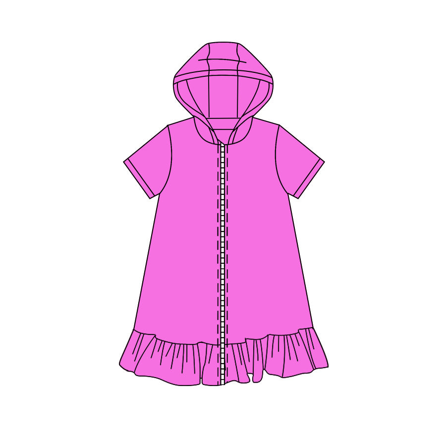 preorder GSD4212 Hot Pink Hoodie Short Sleeve Girls Coat