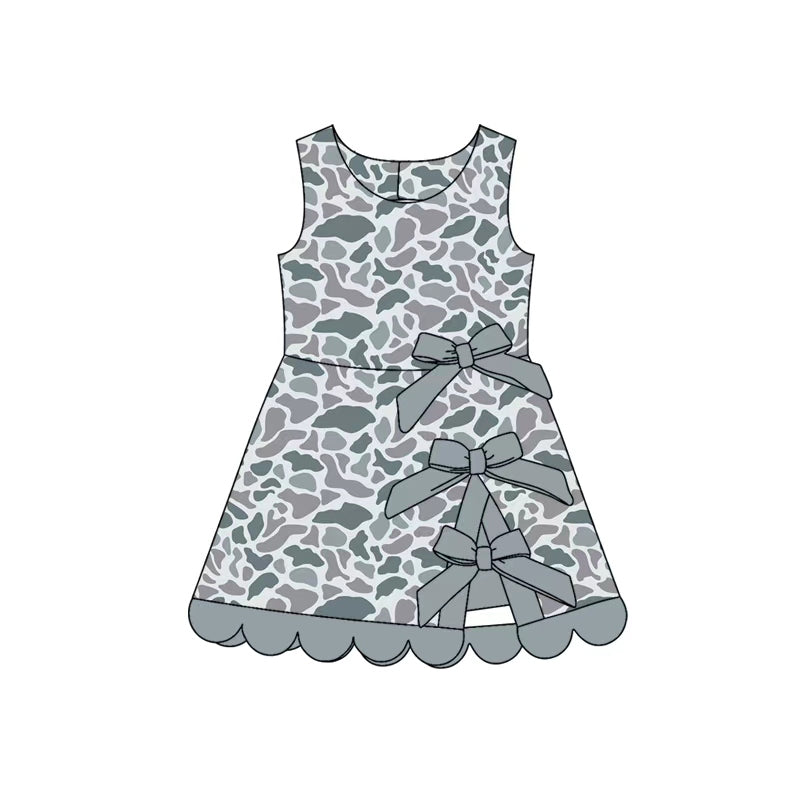 preorder GSD4226 Yoga Camo Bows Skorts Sleeveless Girls Set