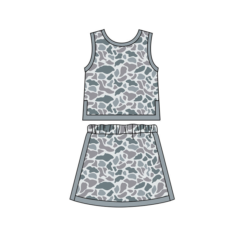 preorder GSD4230 Yoga Camo Sleeveless Bows Skorts Girls Set