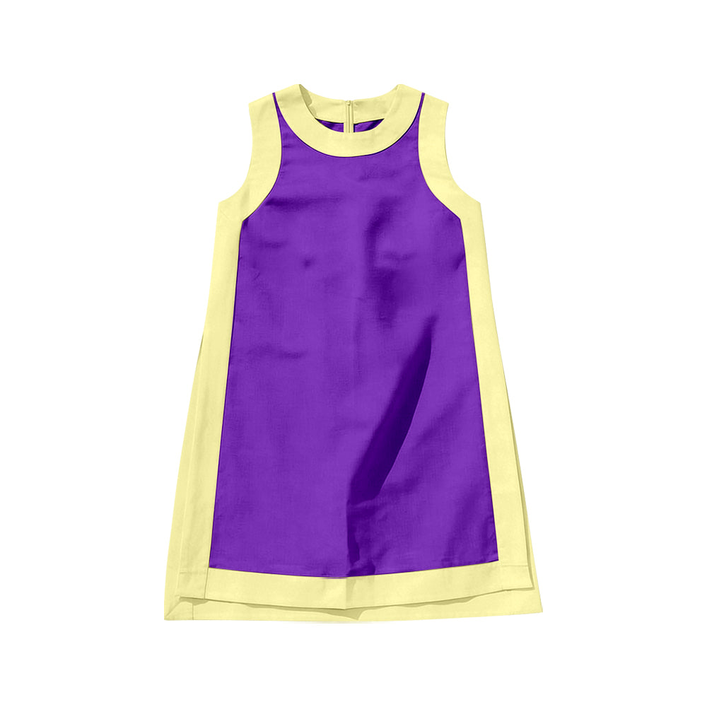 preorder GSD4253 Yoga Purple Yellow Sleeveless Girls Dress