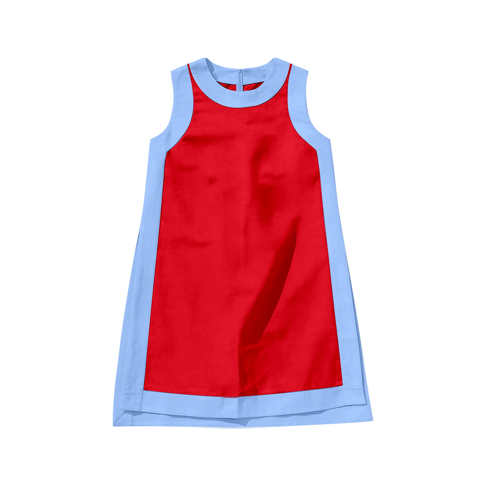 preorder GSD4255 Yoga Red Blue Sleeveless Girls Dress