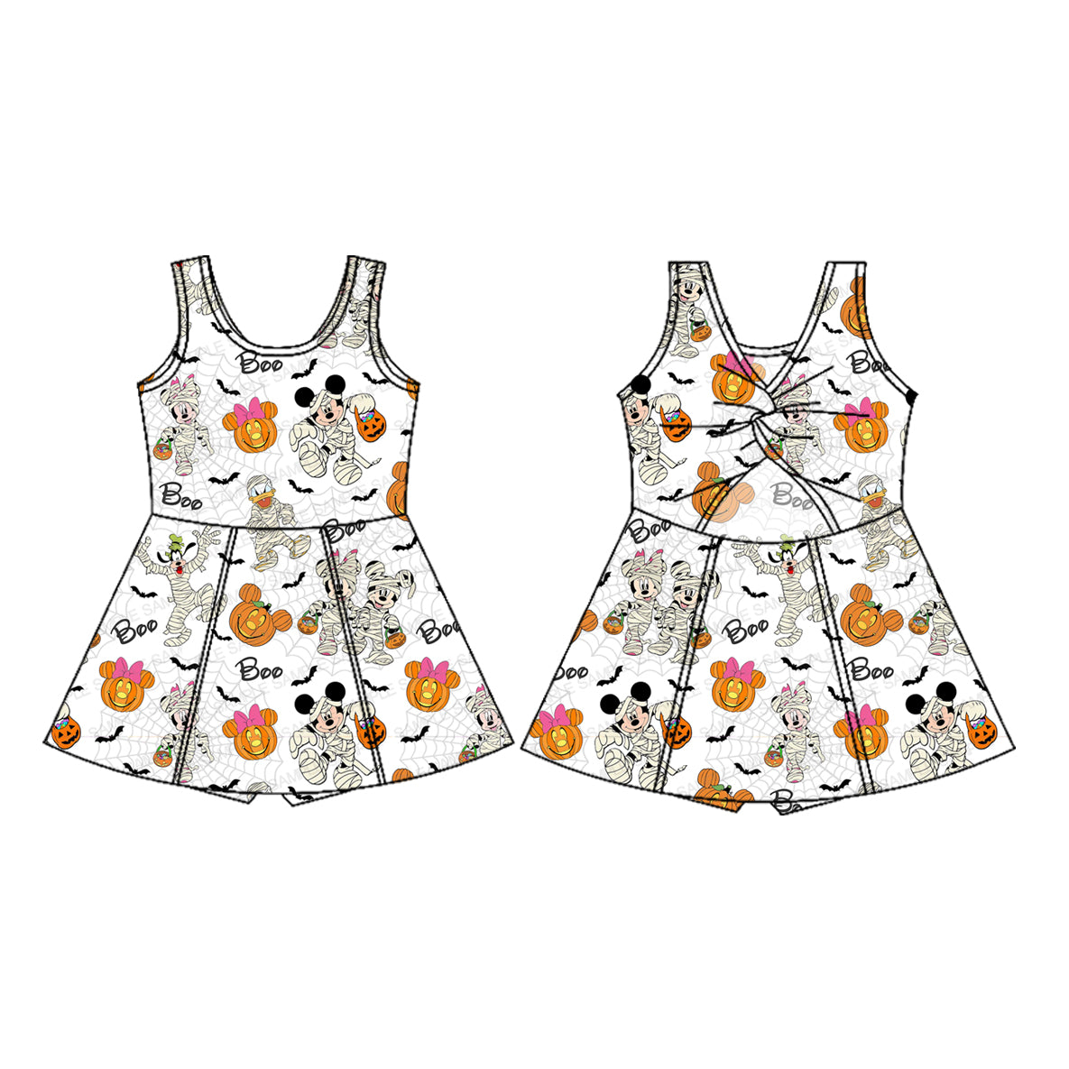 preorder GSD4291 Halloween Cartoon M Sleeveless Skorts Girls Set