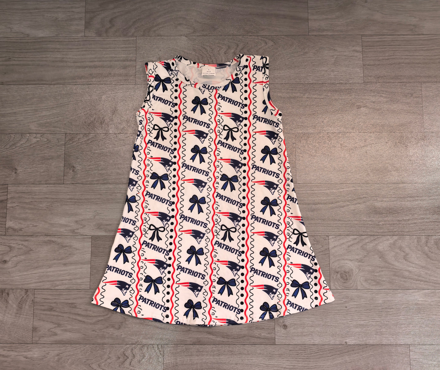preorder Samples GSD4293 PATRIOTS Bows Sleeveless Girls Dress