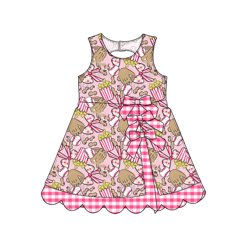 preorder GSD4327 Yoga Baseball Pink Sleeveless Girls Dress