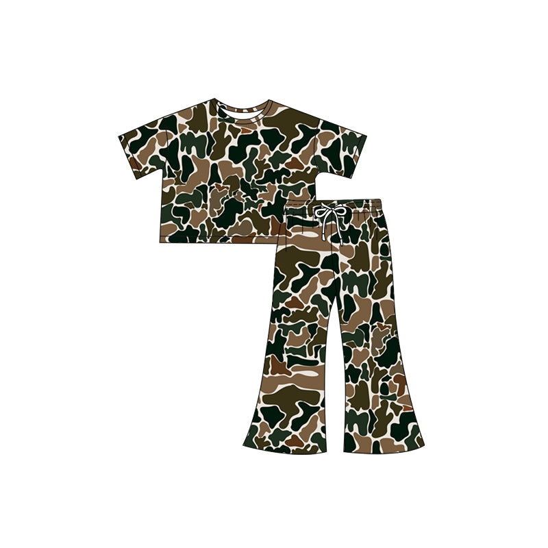 preorder GSPO1886 Hunting Camo Old School Camo Short Sleeve Pants Girl